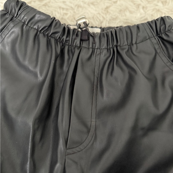 ZARA Kids Faux Leather Jogger Pants Black Size 8 - Picture 2 of 3